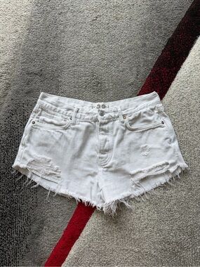 We The Free Off White Denim Cut Off Shorts